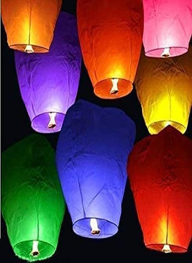 NAITH Flying Paper Sky Lanterns for Christmas and Makar Sankranti Festivals - Set of 10 (Multicolor) - Image 2
